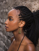 Mini gold tribal hanging studs